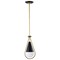 Nuvo Admiral 1-Light Pendant 10 in. Matte Black and Natural Brass White Opal Glass 60/7903 - alternate 2